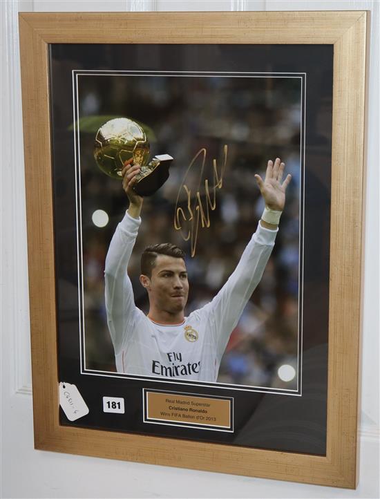 Cristiano Ronaldo, signed photograph and certificate